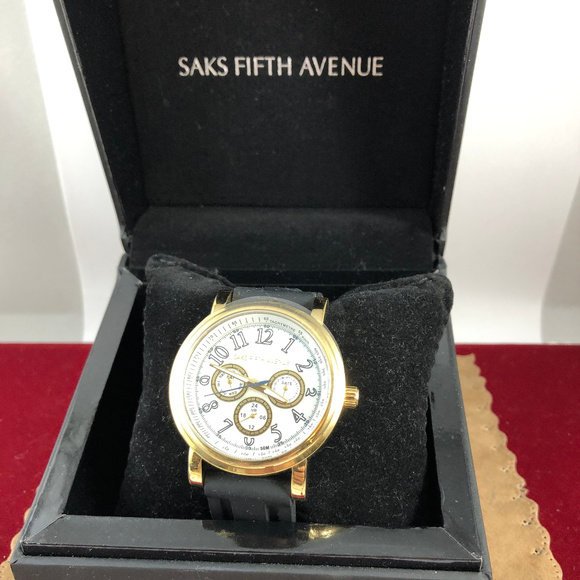 Saks Fifth Avenue Gold Tone Watch New in Box